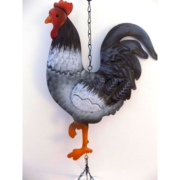 NEW Metal Rooster Chicken Wind Chime Country Decor Farmhouse - Picture 2 of 6